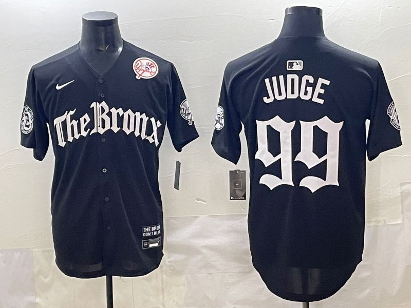 Men 2025 New York Yankees #99 Judge Black Five generations Joint Name Nike MLB Jersey style 38